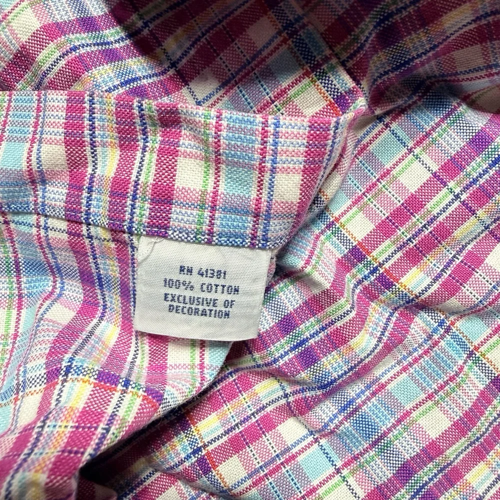 Polo Ralph Lauren Shirt Mens XXL Pink Blue Plaid Classic Fit Oxford Button Down - Picture 12 of 16